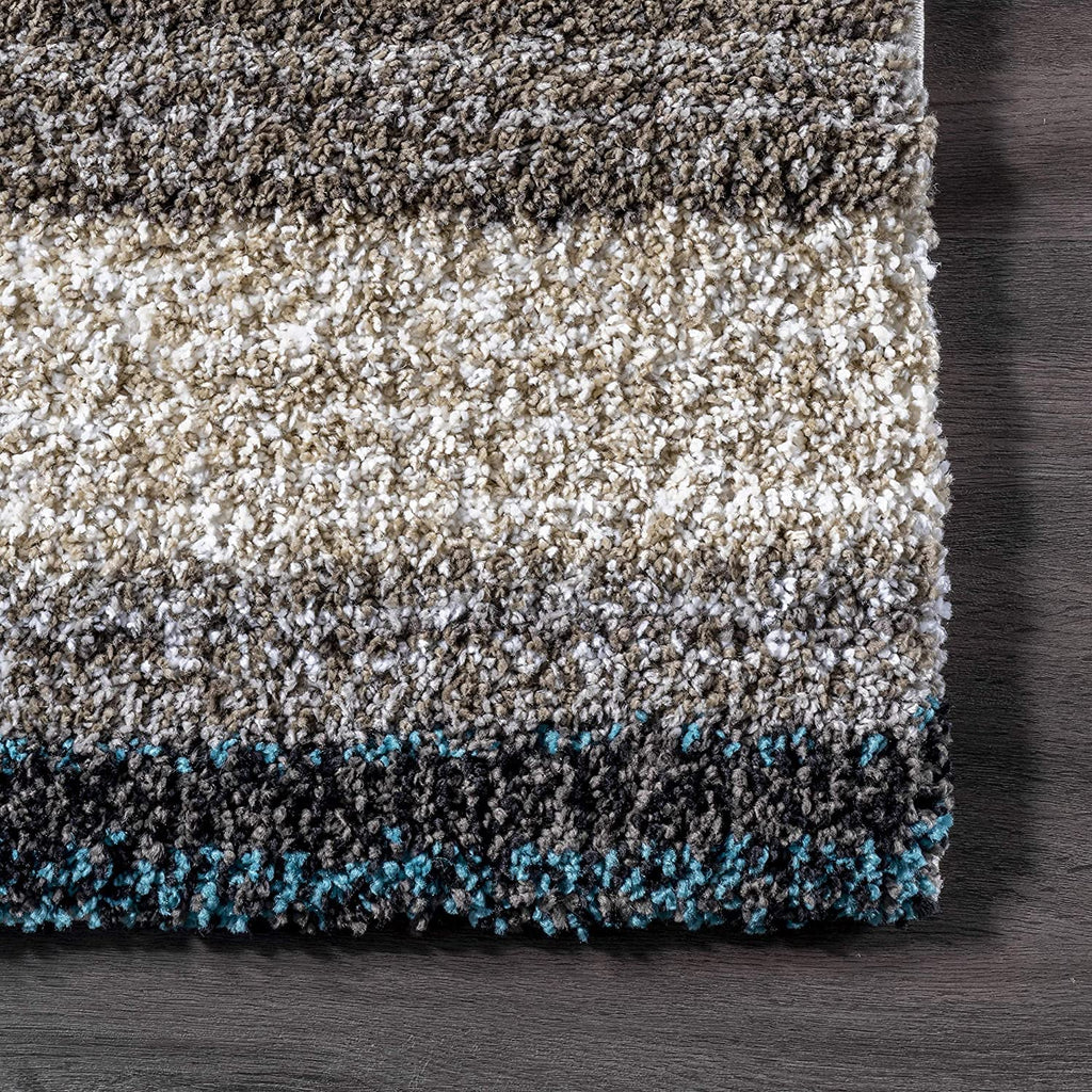 Designer Grey Teal Textured Floor Carpet