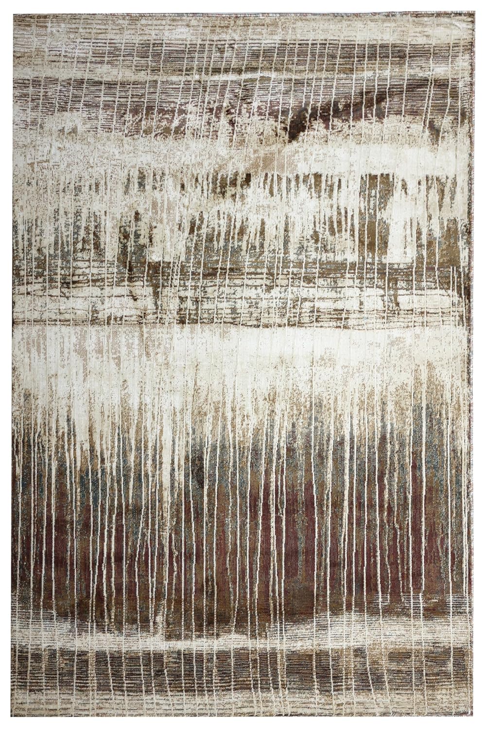 Modern Warm Stripe Textured Living Room Rug