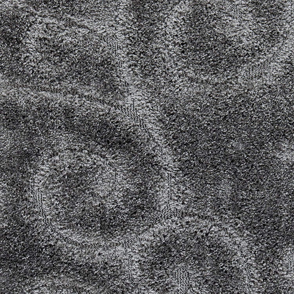 Dark Grey Ornamental Scroll Carpet & Rug