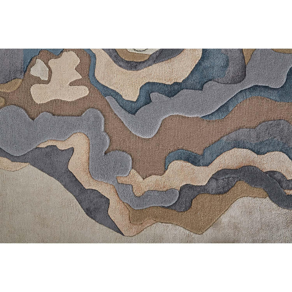 Designer Abstract Terrain Wool & Viscose Carpet