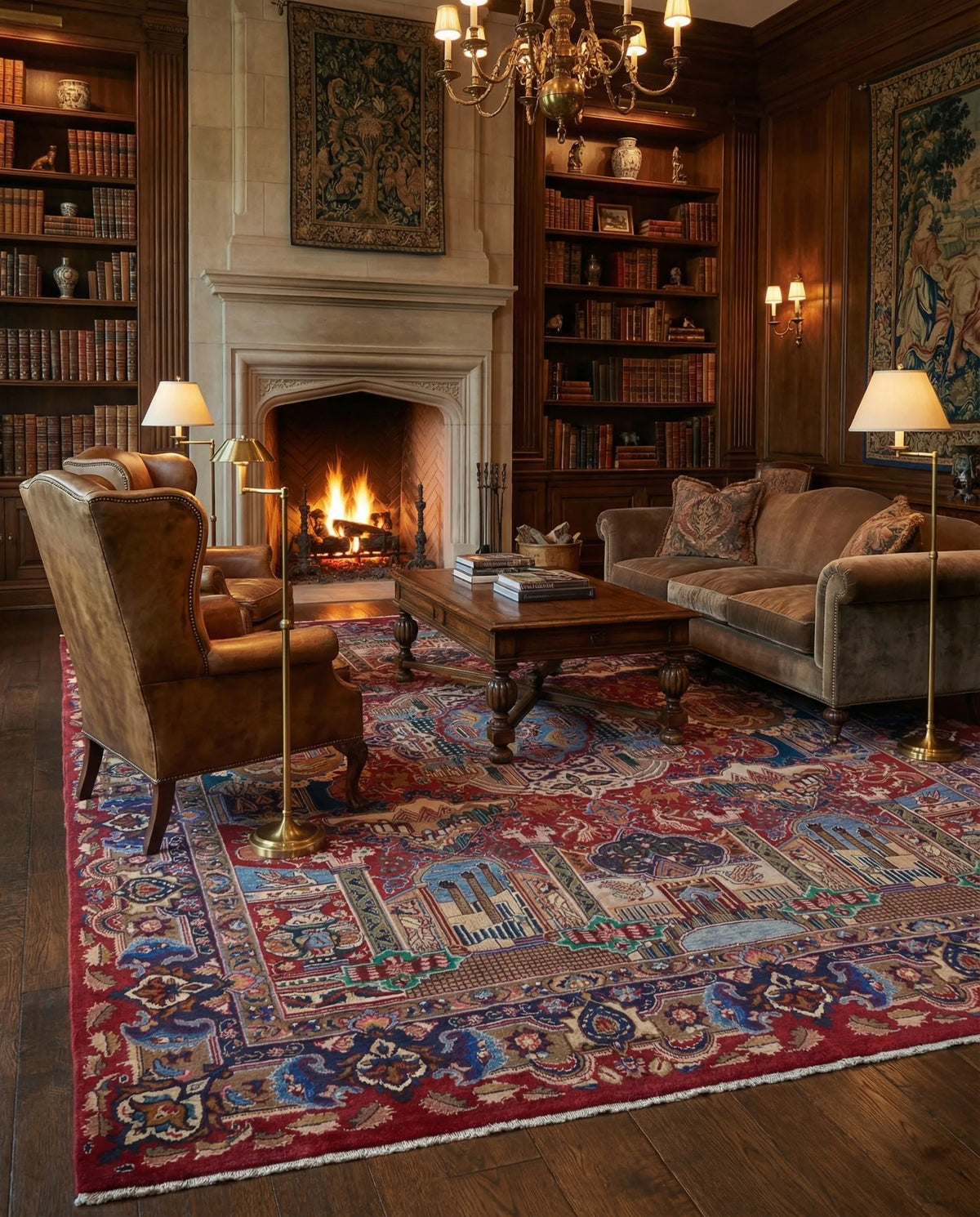 Hand-Knotted Royal Persepolis Pictorial Wool Carpet