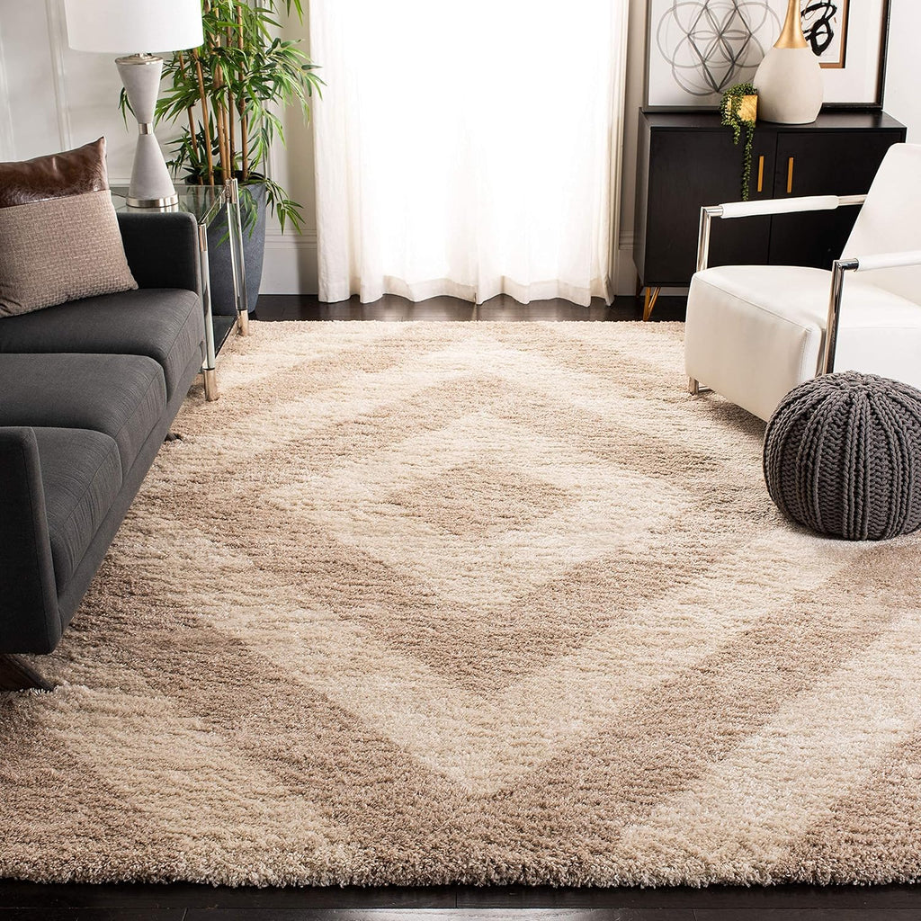 Sophisticated Beige Trellis Carpet & Rug