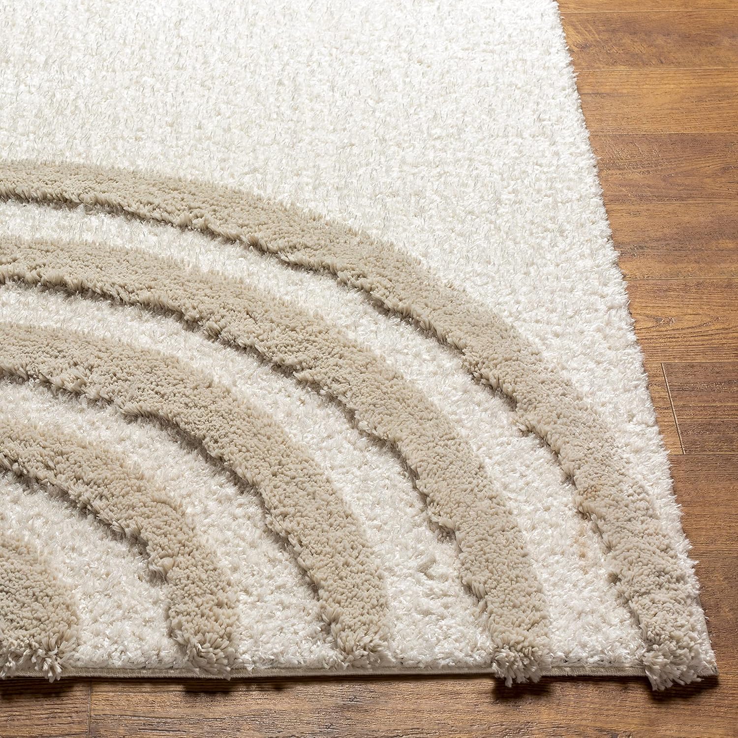 Contemporary Arc White Carpet & Rug