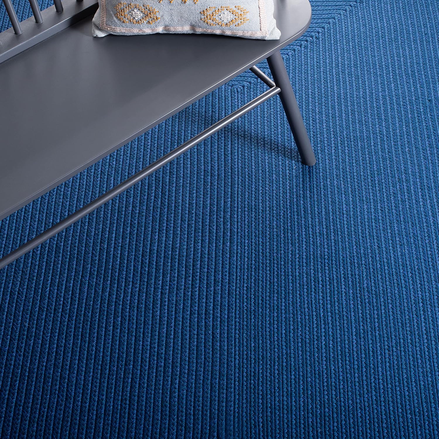 Solid Blue Jute Rug