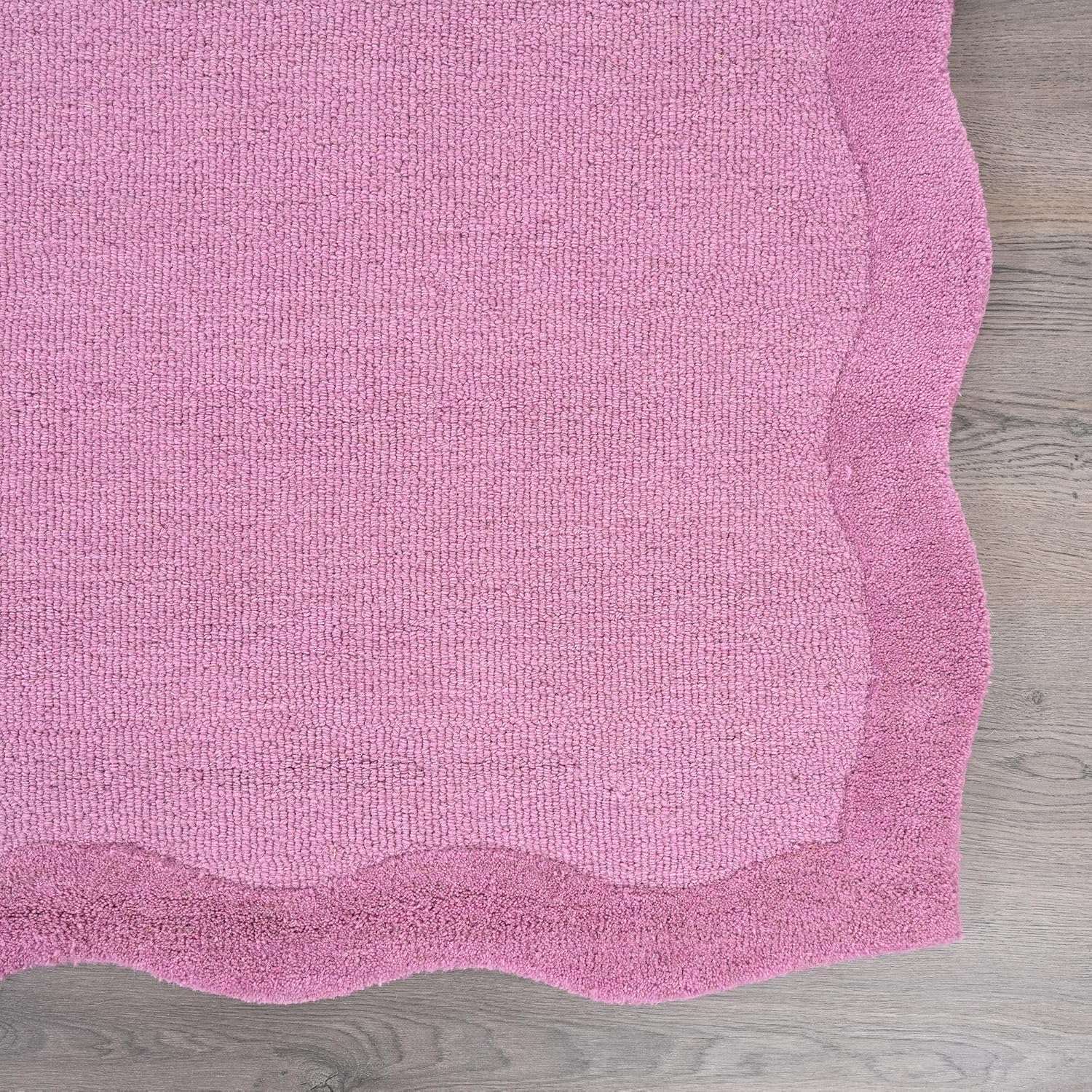 Designer Pink Wave Border Rug