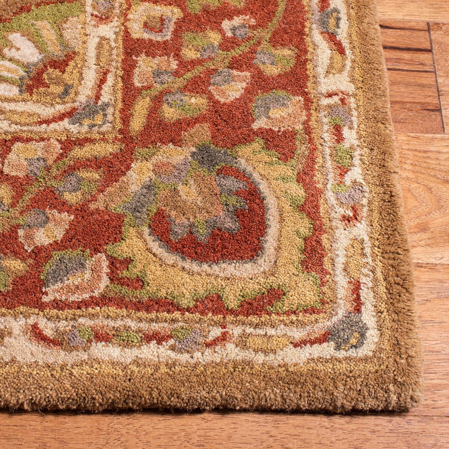 Olive Green Flower  Rug