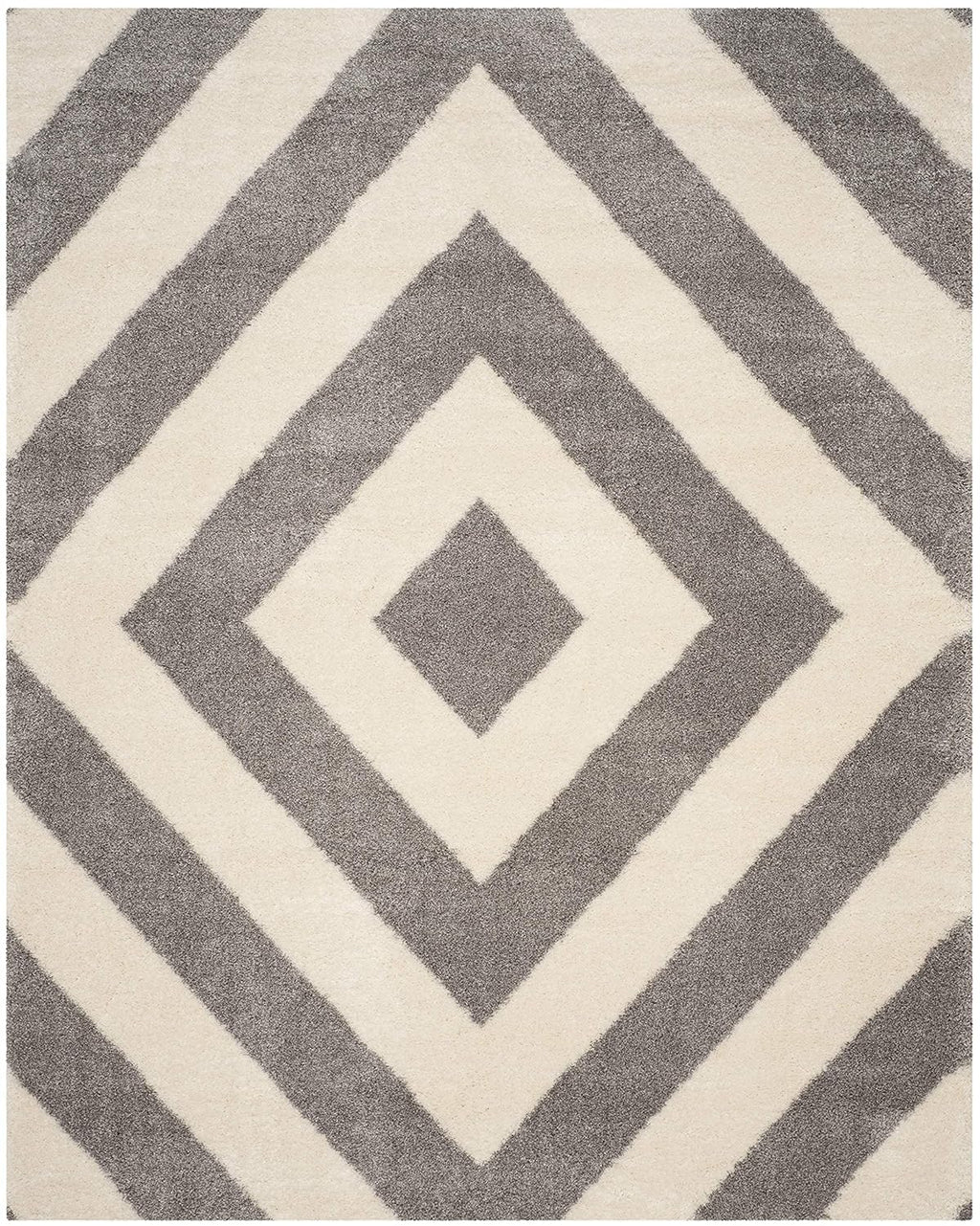 Concentric Diamond White Carpet & Rug