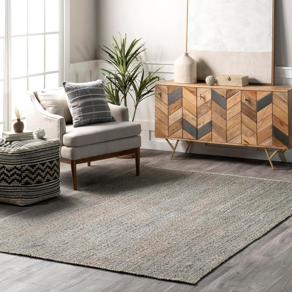 Natural Gray Farmhouse Jute Carpet