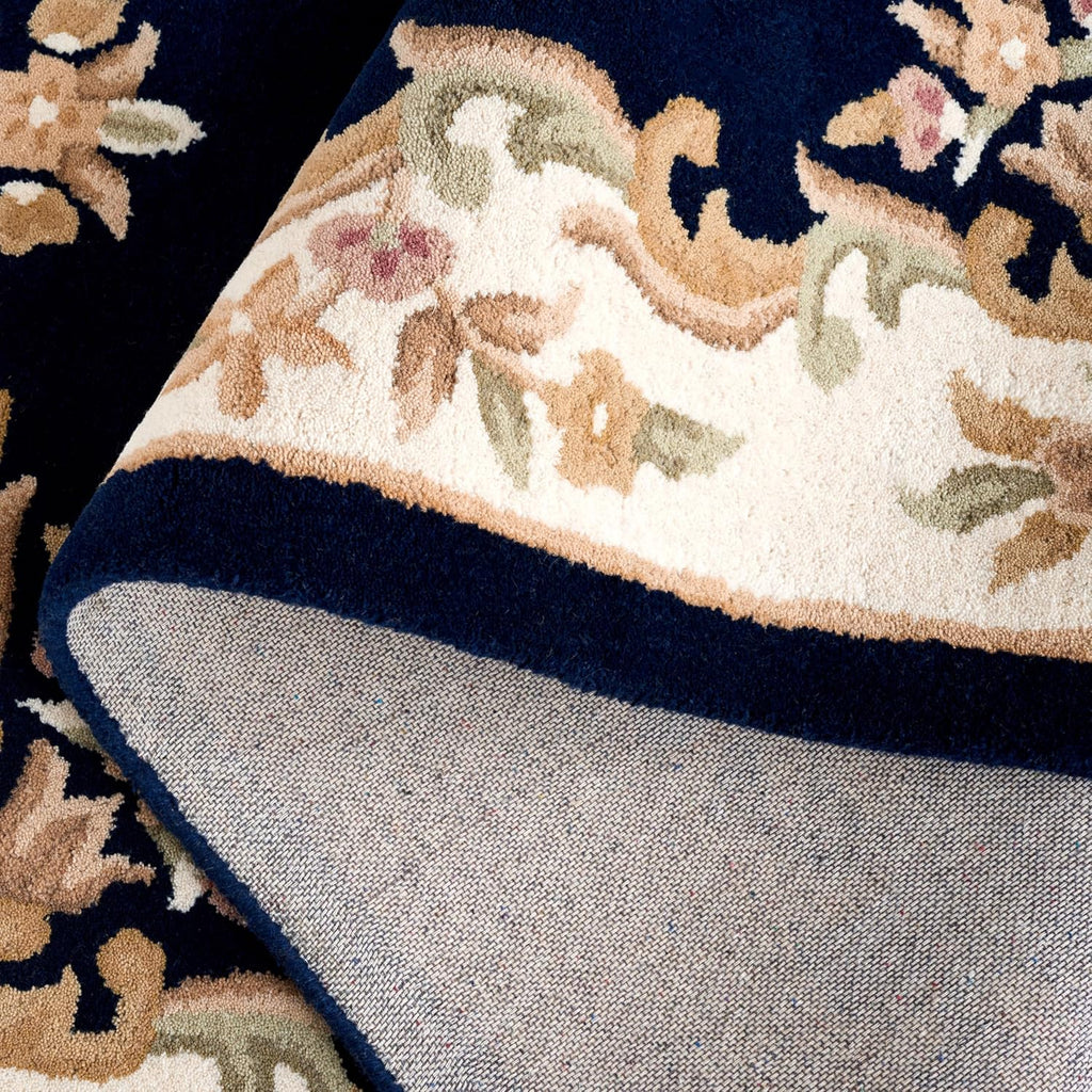 Abushan Black Floral Traditional Rug