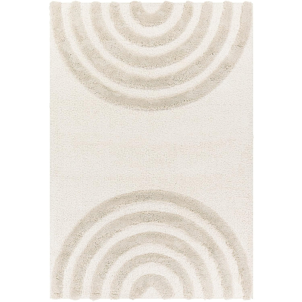 Contemporary Arc White Carpet & Rug