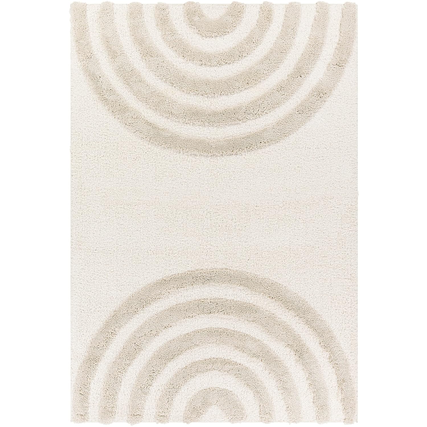 Contemporary Arc White Carpet & Rug