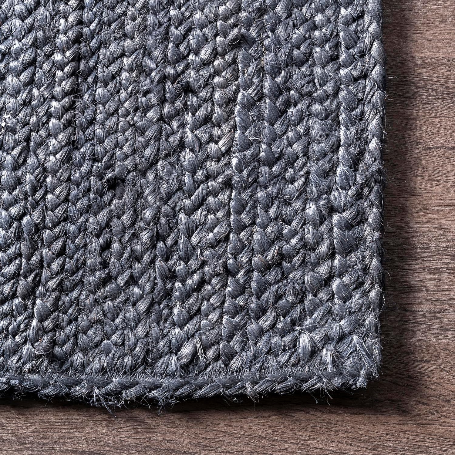 Charcoal Gray Handwoven Jute Rug