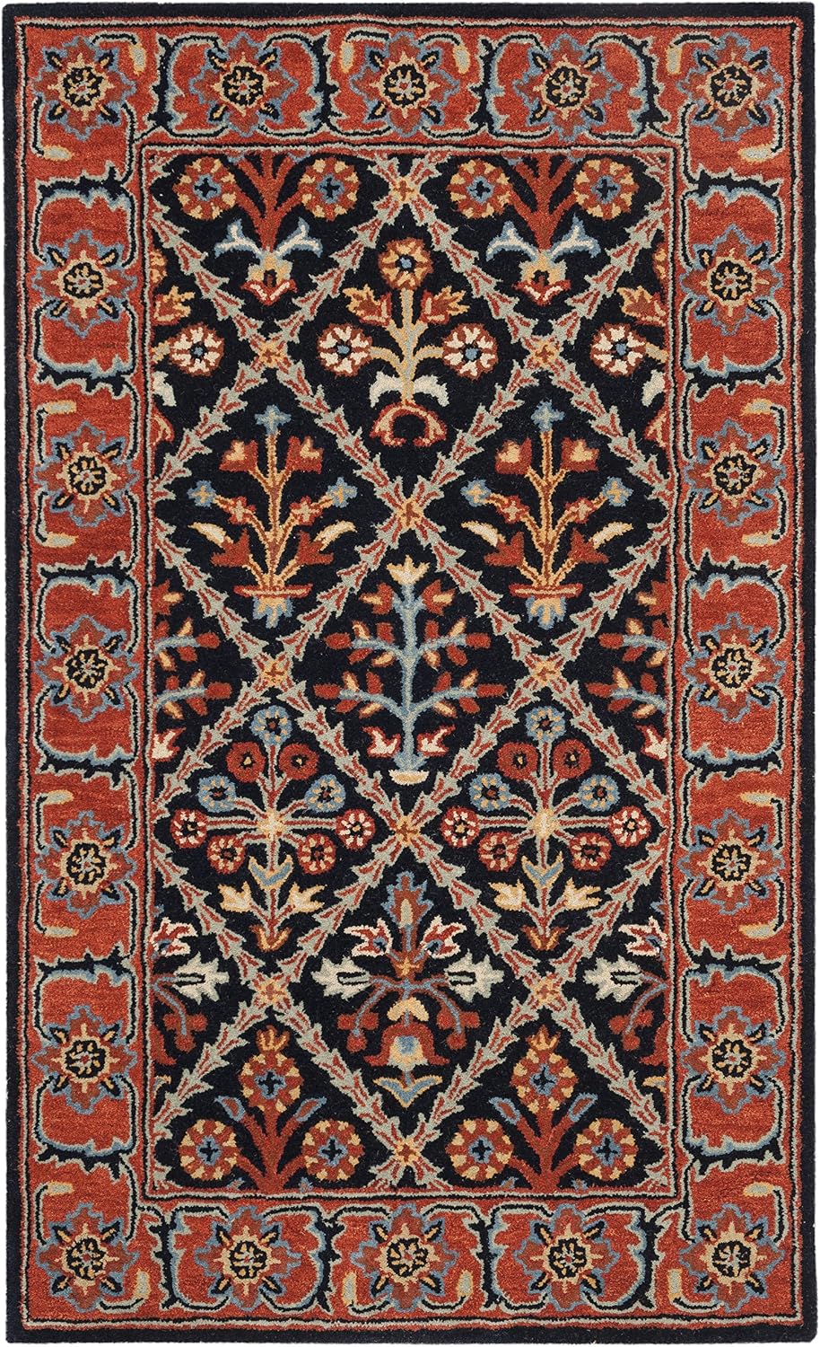 Classic Persian Lattice Hand Tufted Wool Area Rug