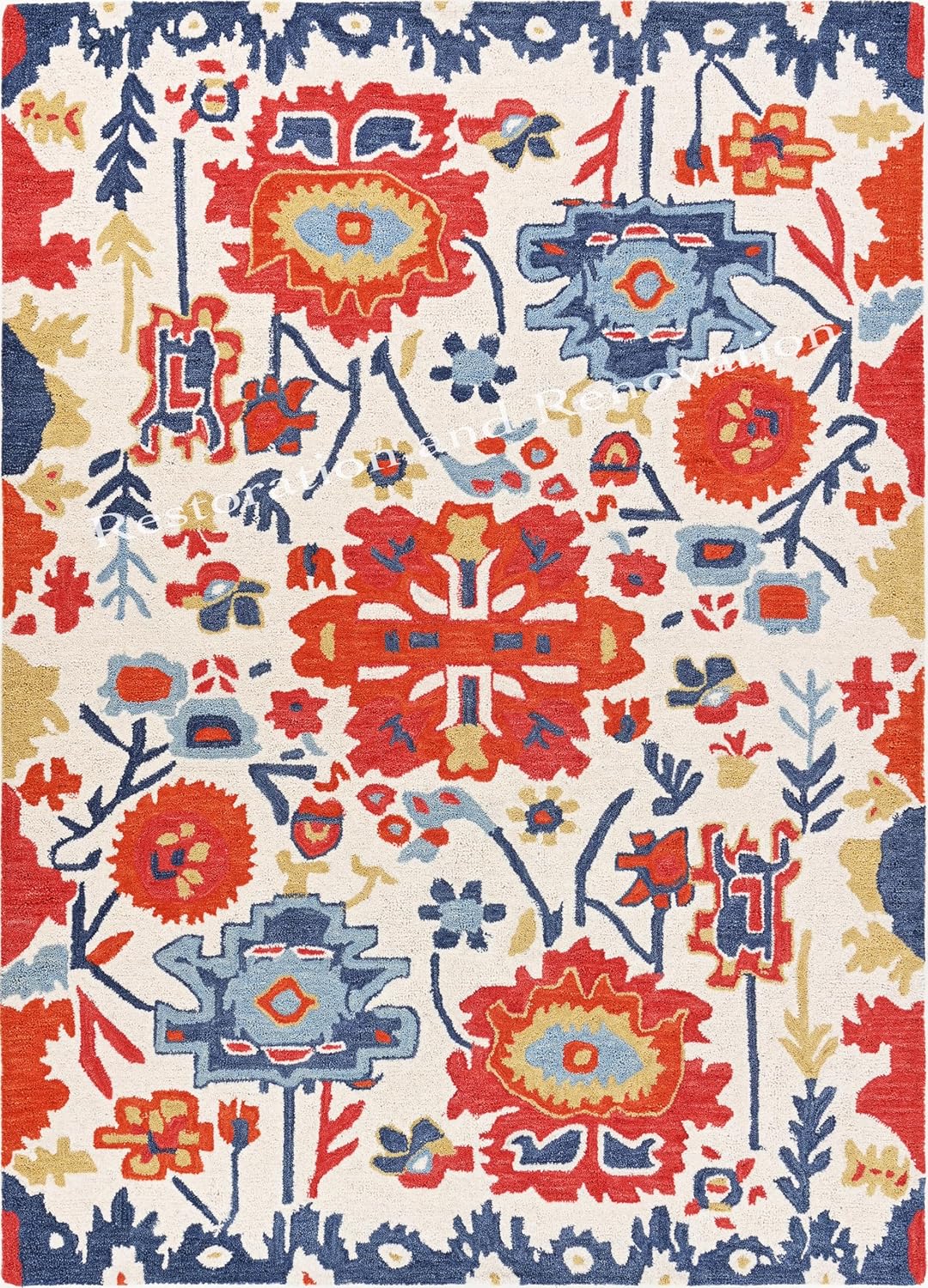 Contemporary Multicolor Designer Floral Area Rug