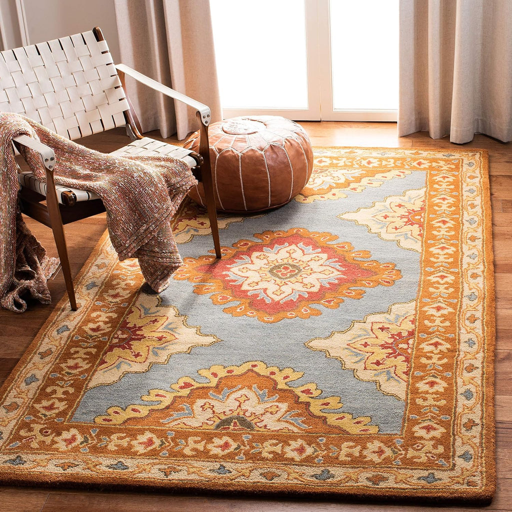 Decorative Blue Border Design Rug