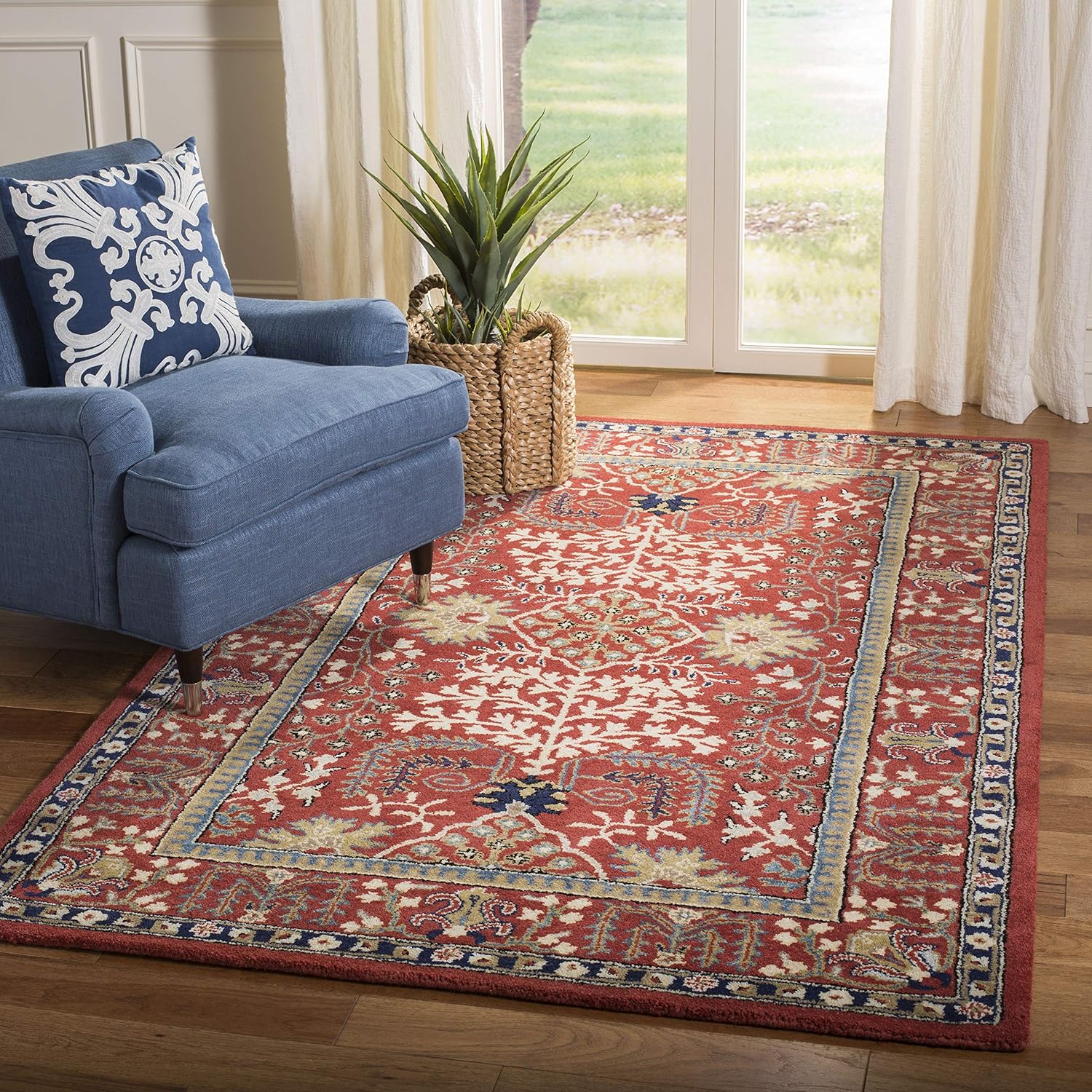Rust Red Traditional Carpet