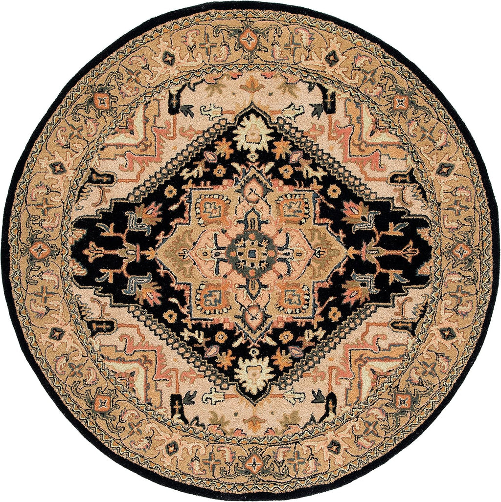 Export Quality Handmade Woollen Round Carpet – Timeless Floral Elegance
