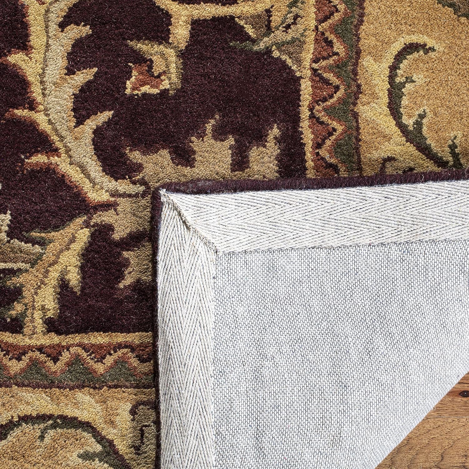 Classic Brown Persian Floral Pattern Area Rug