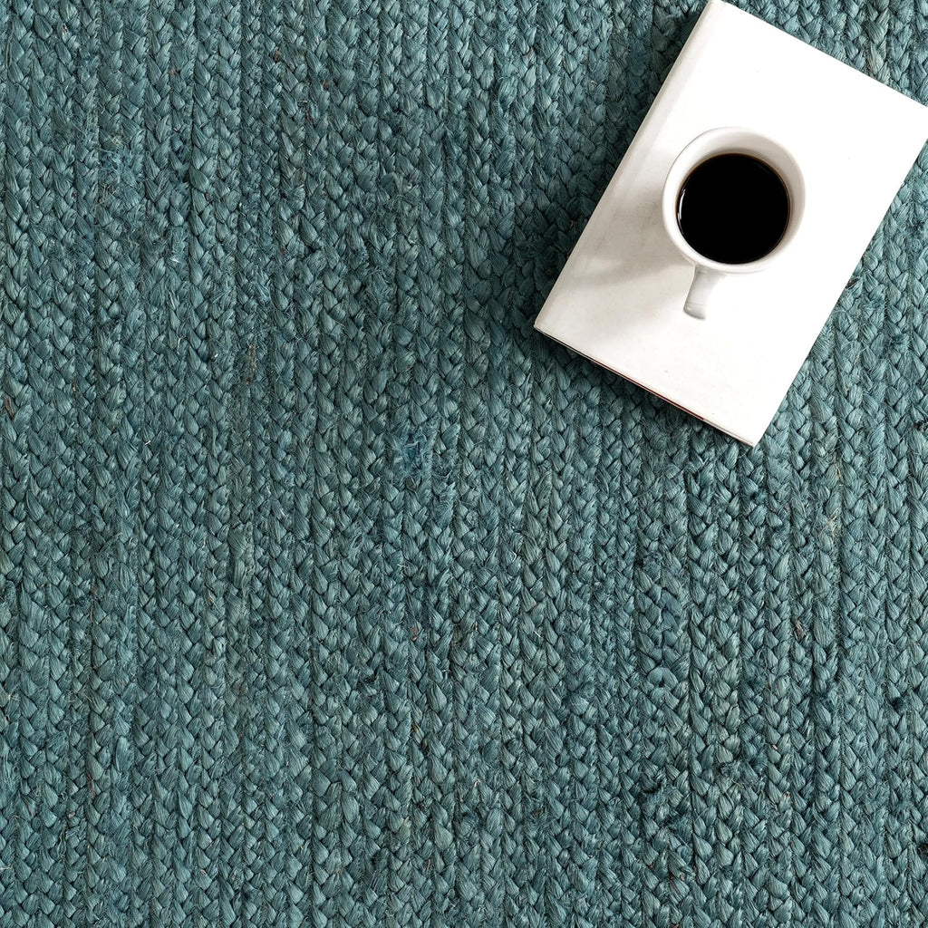 Teal Boho Jute Carpet