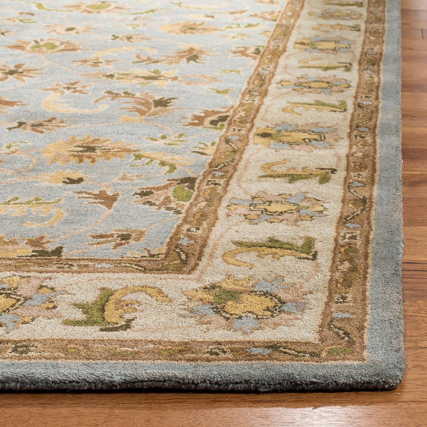 Traditional New Zealand Wool Floral Area Rug