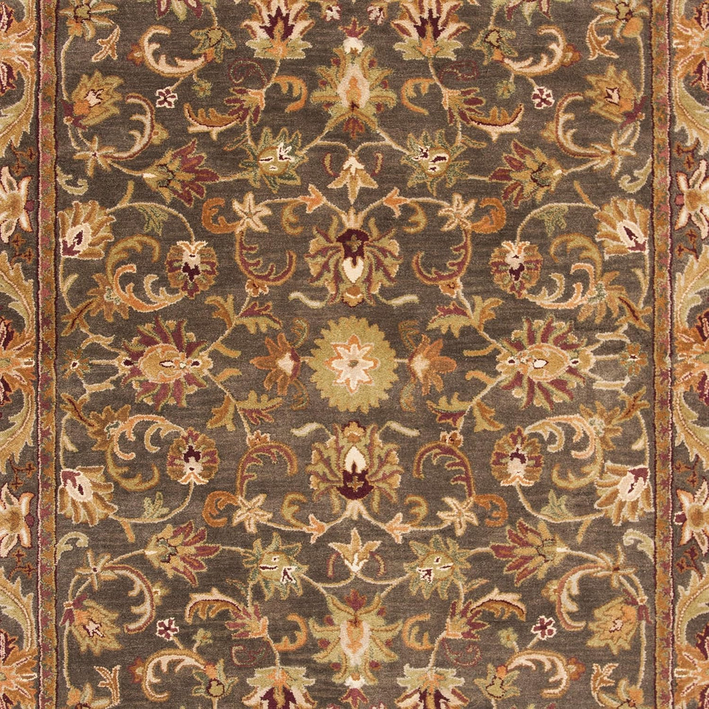 Charcoal Classic Floral Border Carpet & Rug