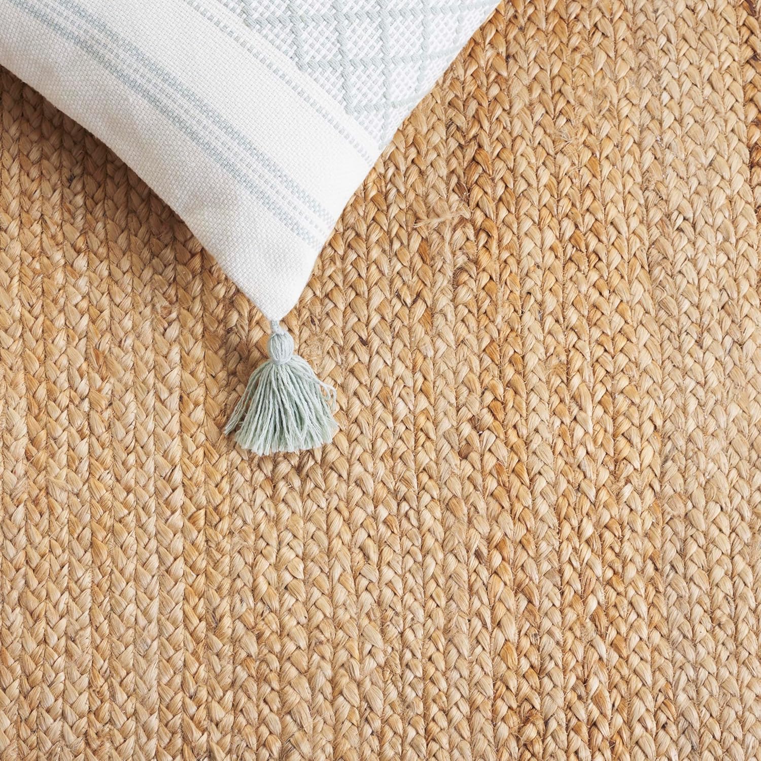 Natural Fiber Jute Carpet with Decorative Trim