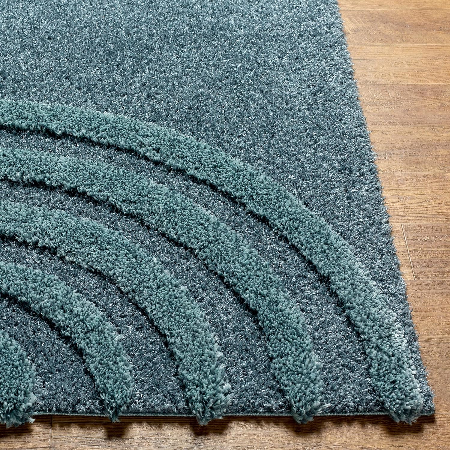 Contemporary Curve Blue Carpet & Rug