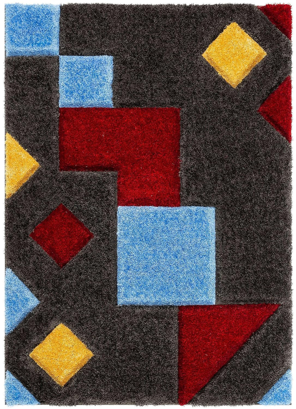 Multicolor Geometric Shaggy Carpet & Rug