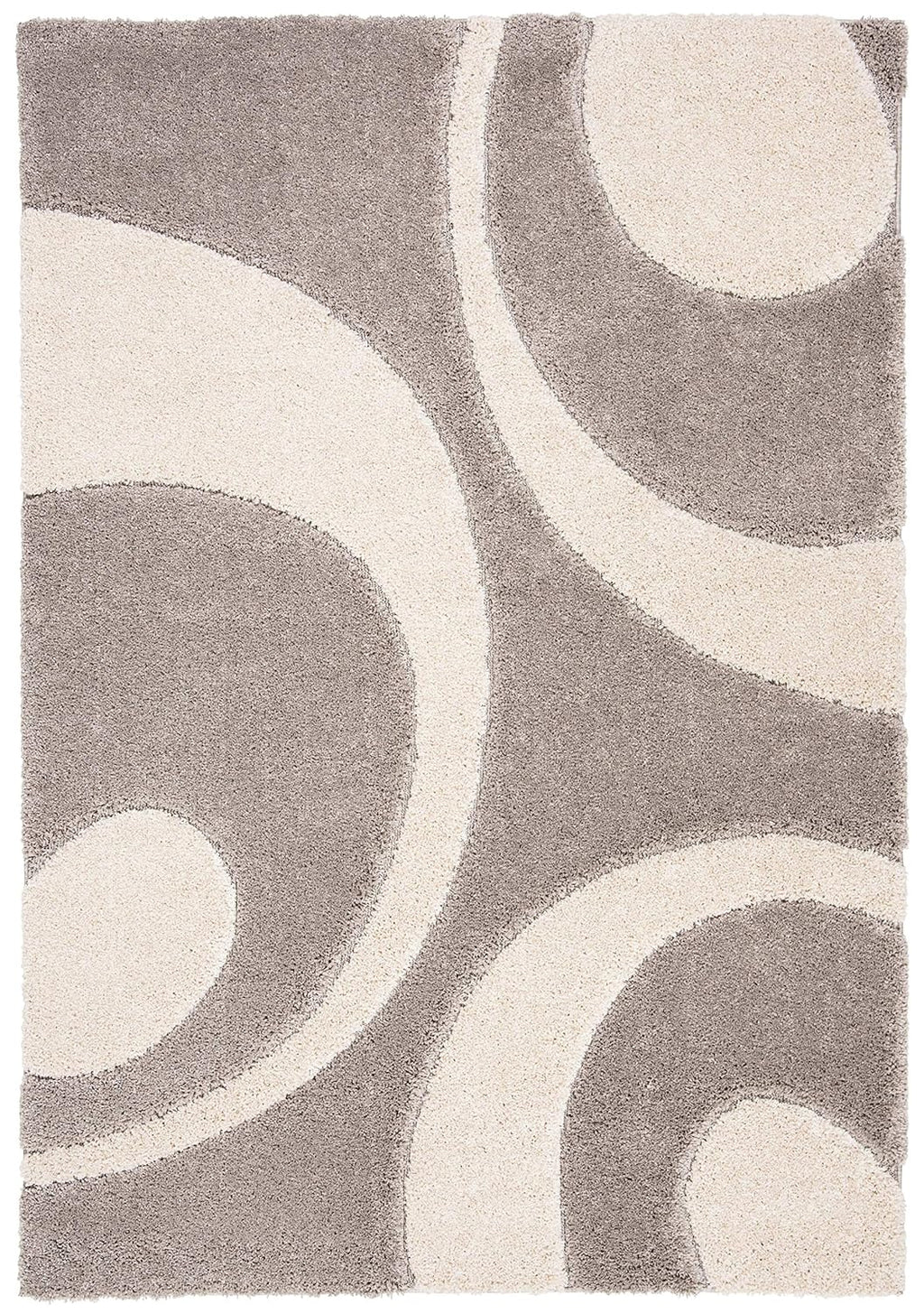 Premium Taupe Ivory Fluid Pattern Carpet & Rug