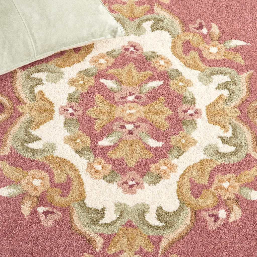 Abushan Traditional Blush Pink Medallion Rug