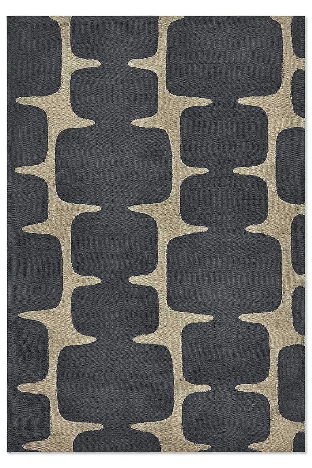 Grey Geometric Patio Area Rug