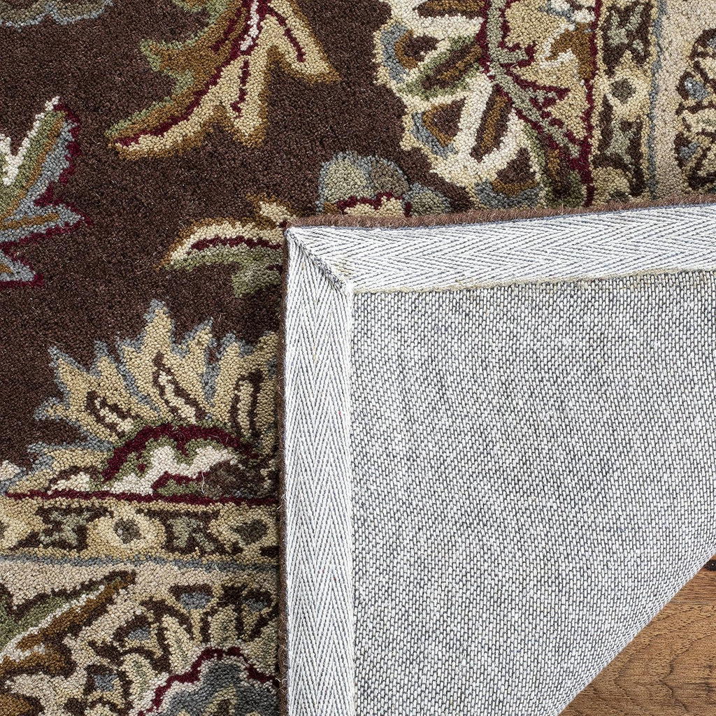 Dark brown flower rug