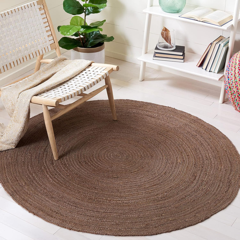 Solid Brown Jute Rug