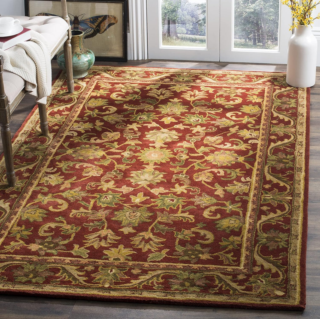 Maroon Classic Floral Pattern Carpet & Rug