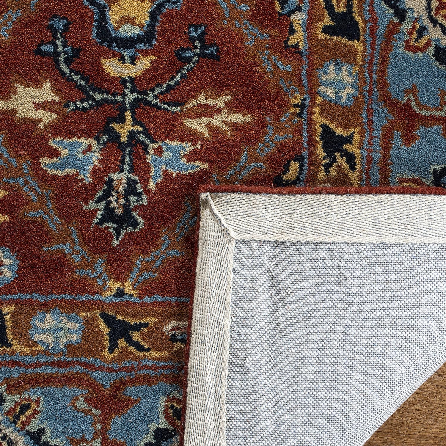 Rust Persian Diamond Trellis Hand Tufted Wool Area Rug