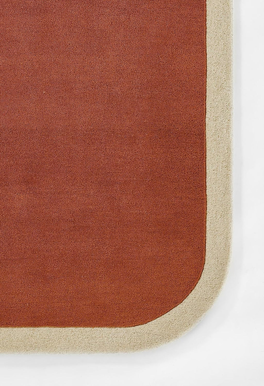 Warm terracotta center with ivory border Rug