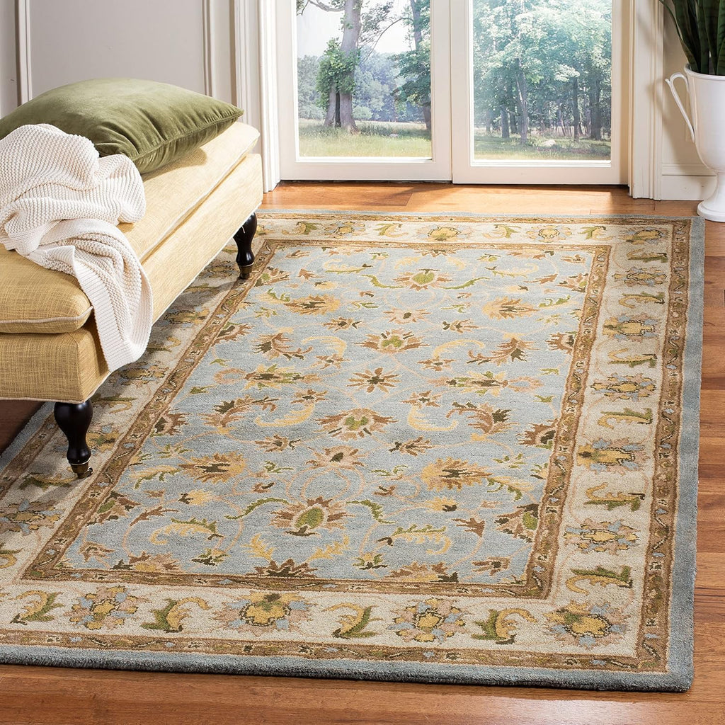 Traditional New Zealand Wool Floral Area Rug