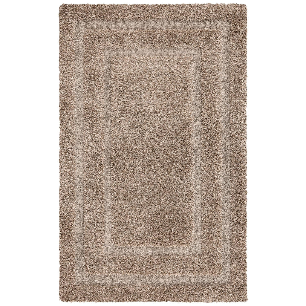Sand Beige Rectangular Shaggy Carpet & Rug