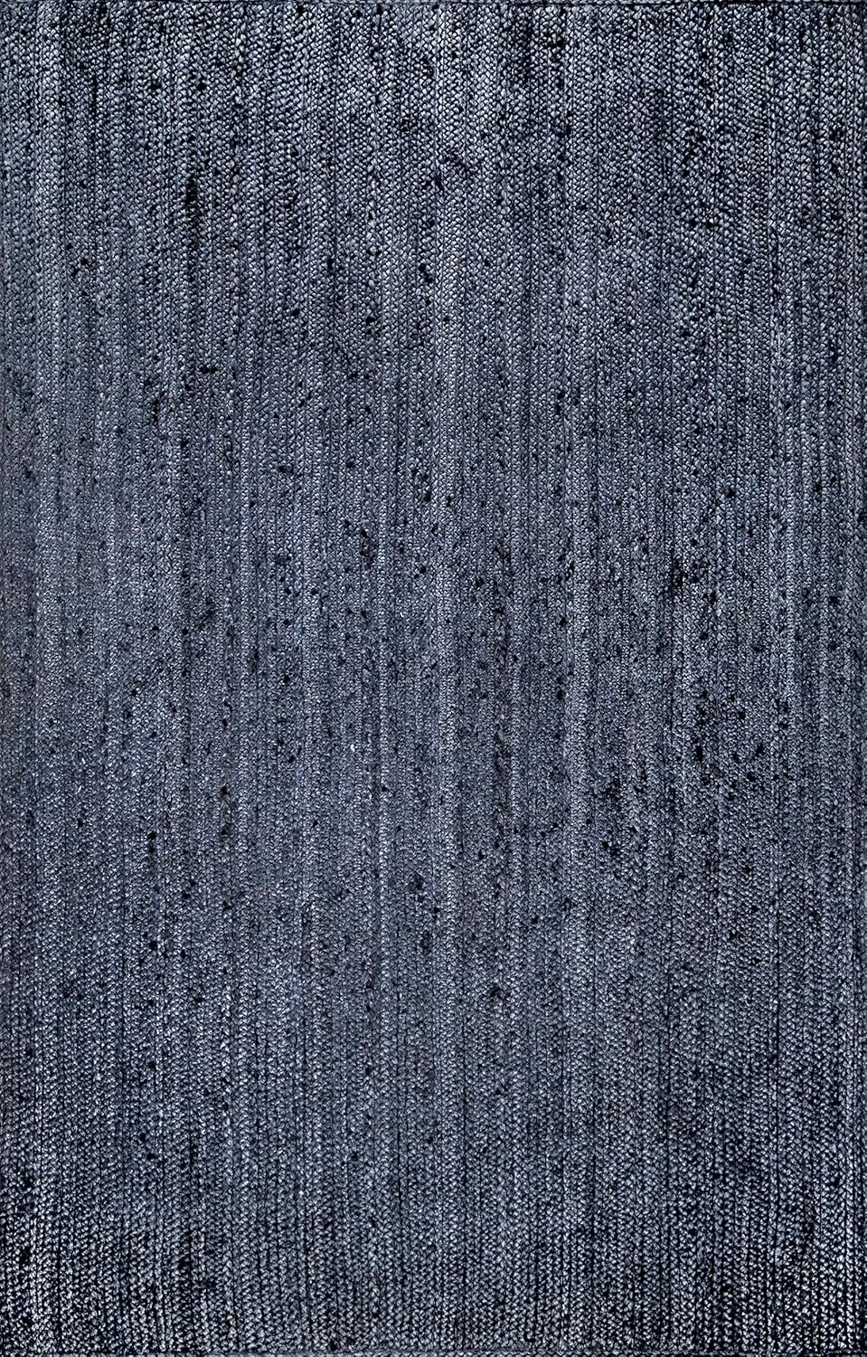 Charcoal Gray Handwoven Jute Rug