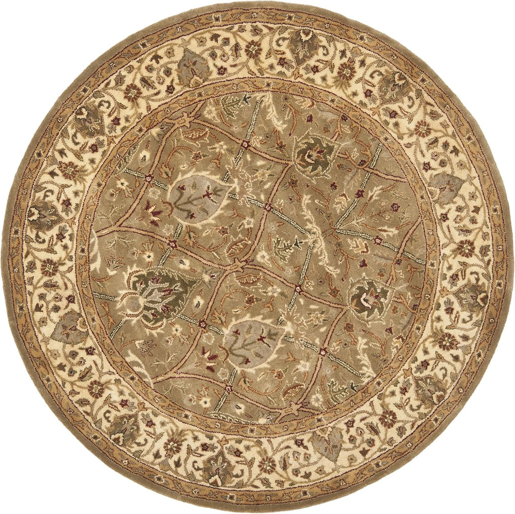 Export Quality Handmade Woollen Round Carpet – Timeless Floral Elegance