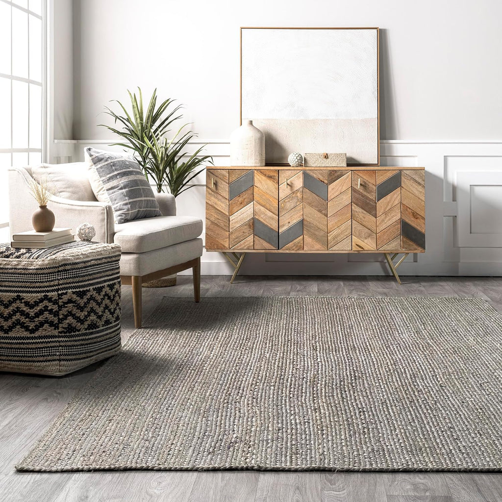 Natural Gray Farmhouse Jute Carpet