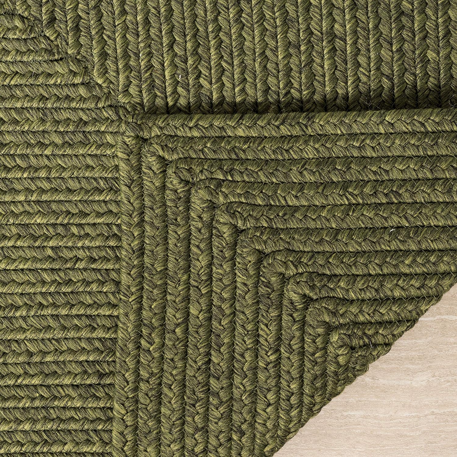 Green Handwoven Jute Carpet