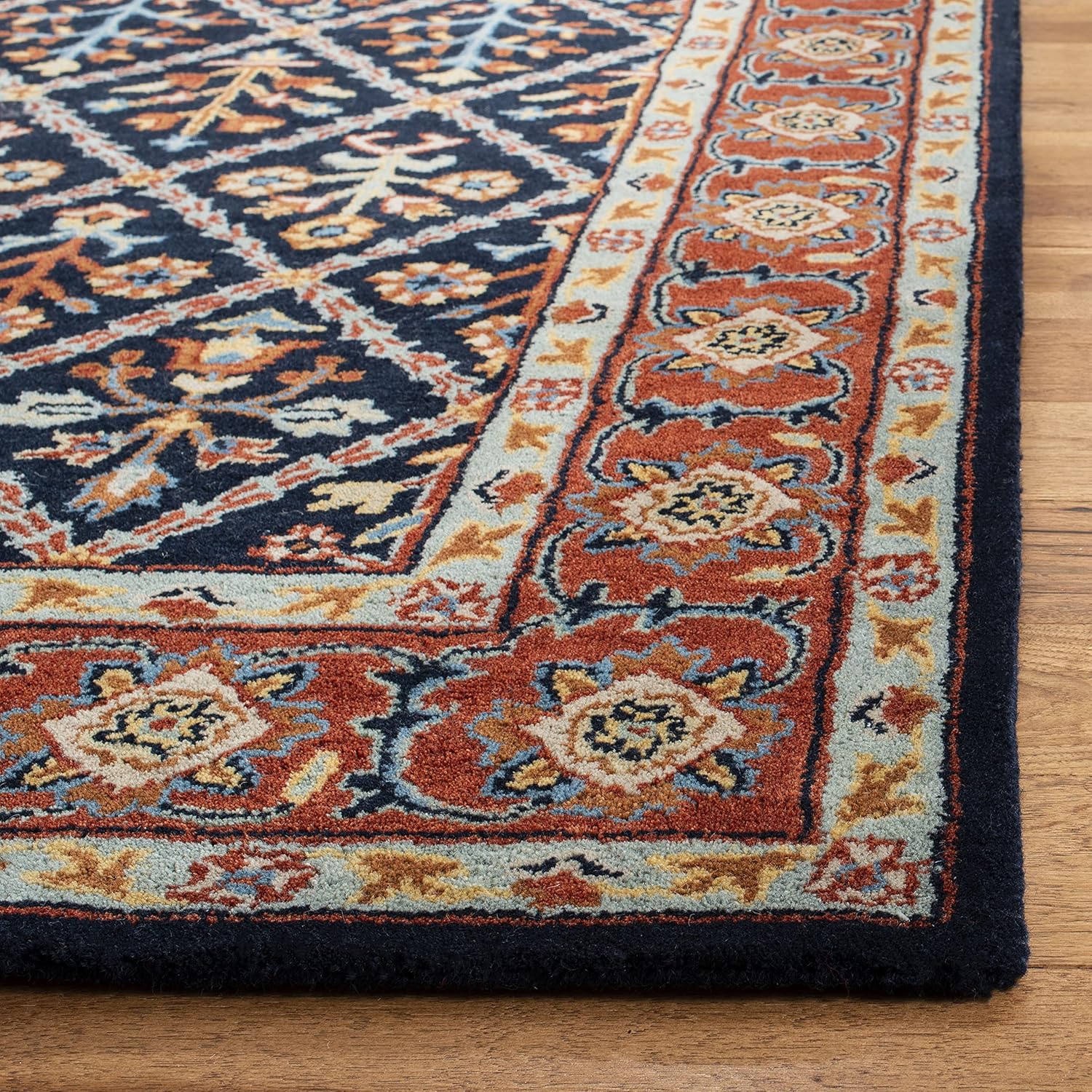 Classic Persian Lattice Hand Tufted Wool Area Rug