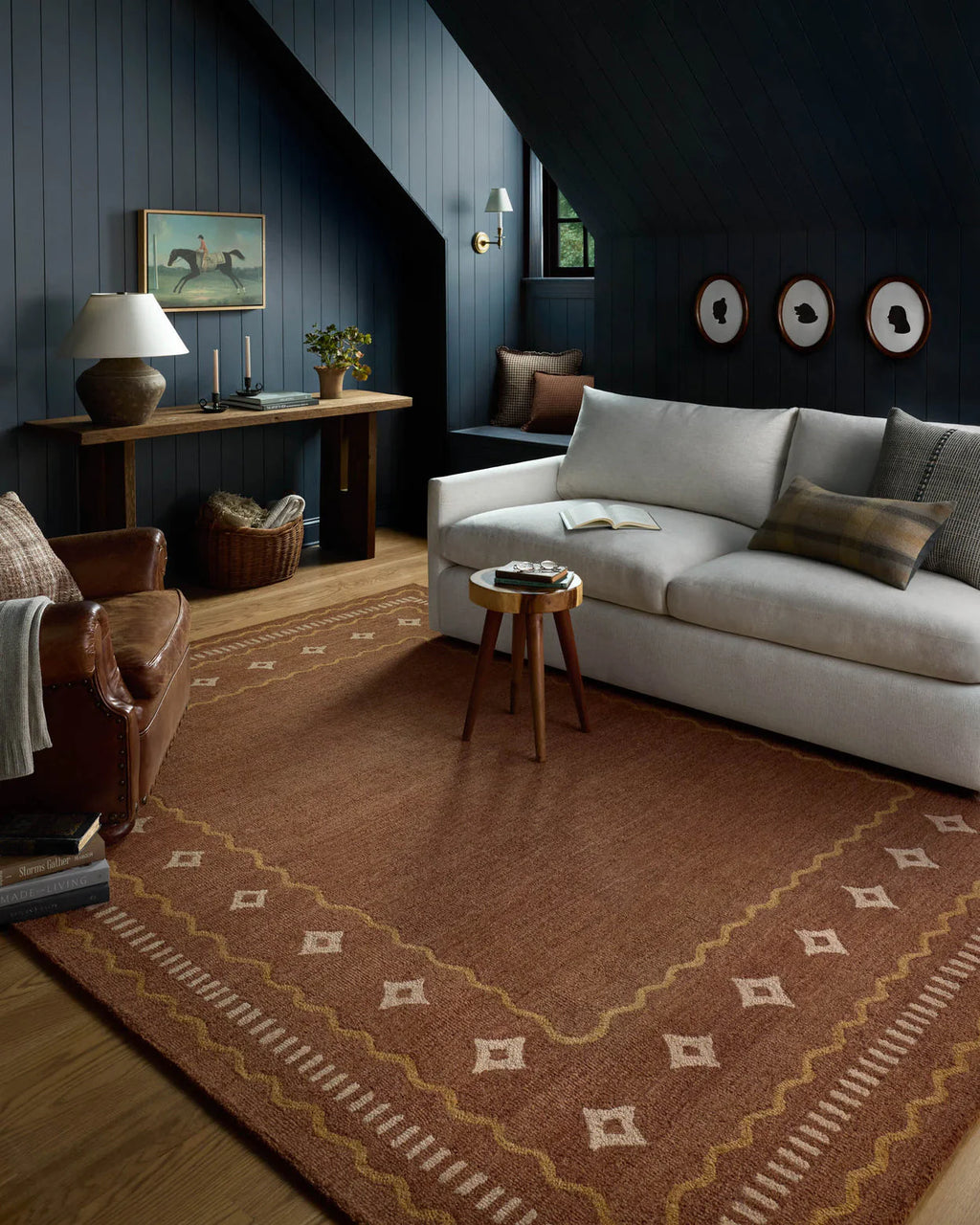 Brown Desert Motif Modern Rug