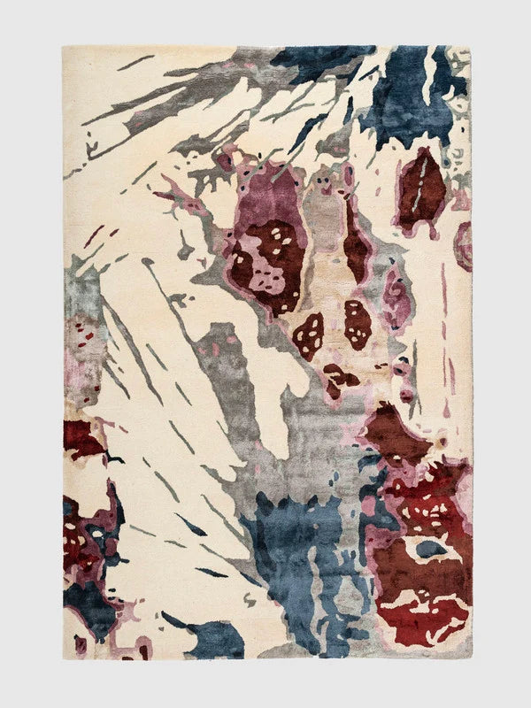 Vortex Multitonal Watercolor Agate Handcrafted Luxury Viscose Area Rug