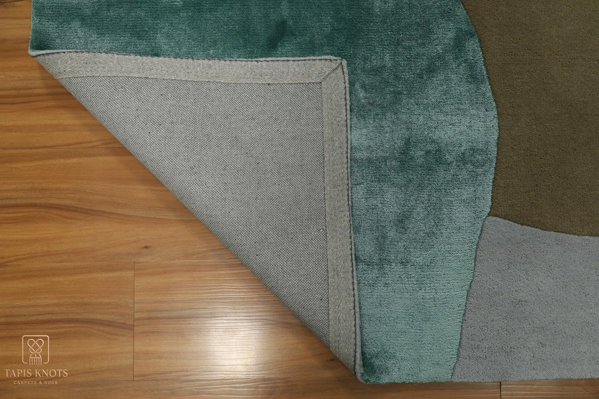 Palais Abstract Organic Color-Block Hand-Tufted Viscose Designer Area Rug
