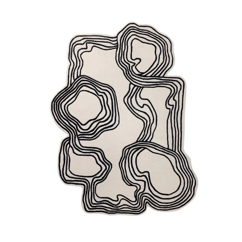 Ivory Agate Pattern Designer Rug
