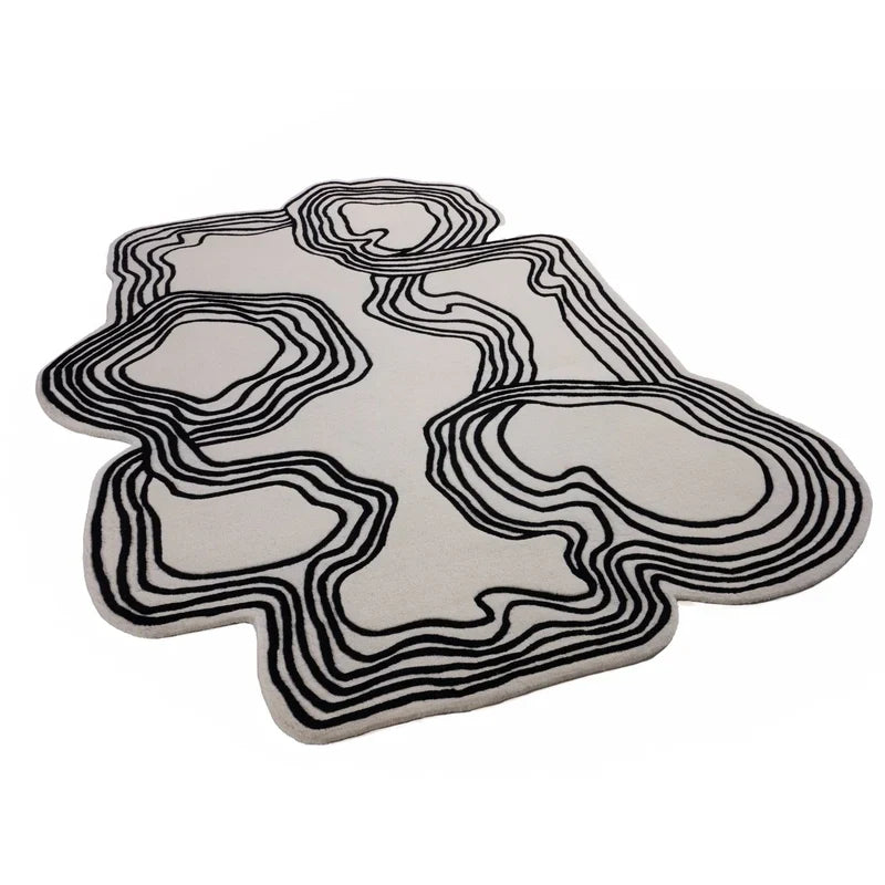 Ivory Agate Pattern Designer Rug