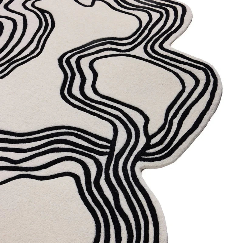 Ivory Agate Pattern Designer Rug