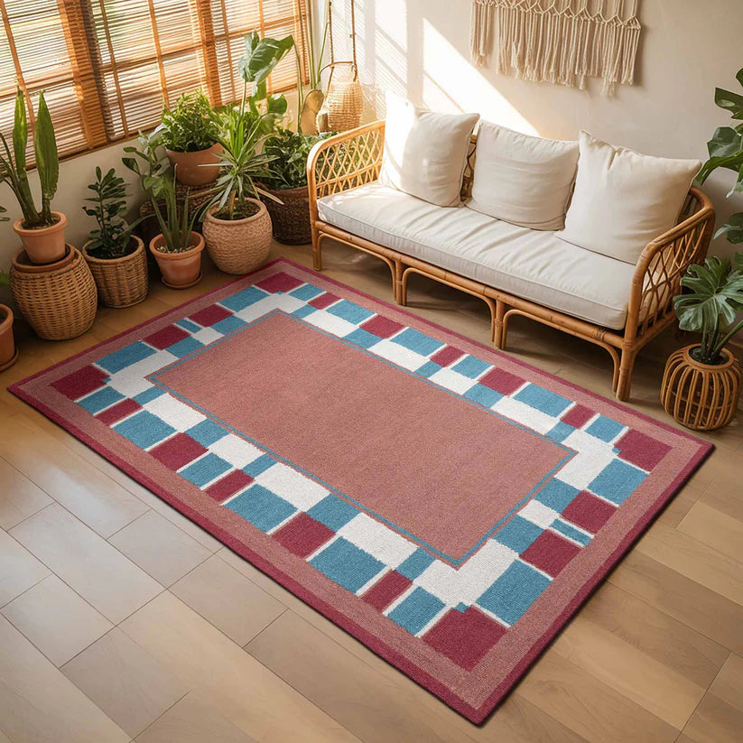 Coral Aqua Contemporary Rug